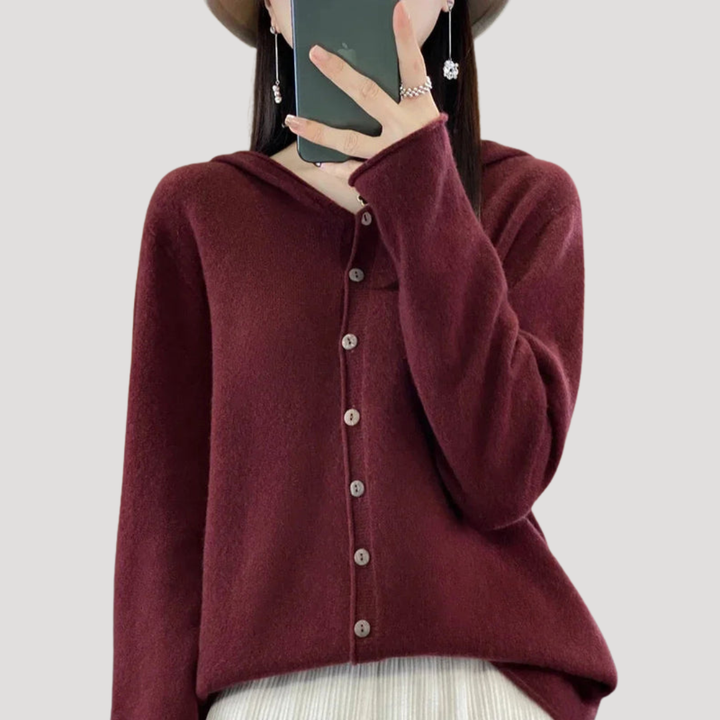Women's Hooded Buttoned Cardigan