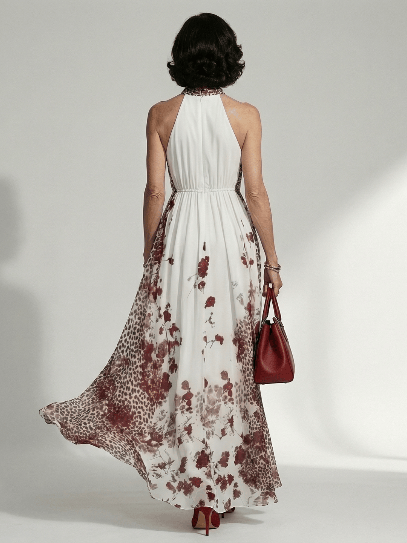 Emma & Rose Cape Town Orlune™ pleated white maxi dress with flowing fabric and elegant design, perfect for summer occasions.