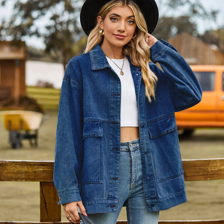 Classic Vintage Denim Jacket for Women, view 7 - Elena Harper