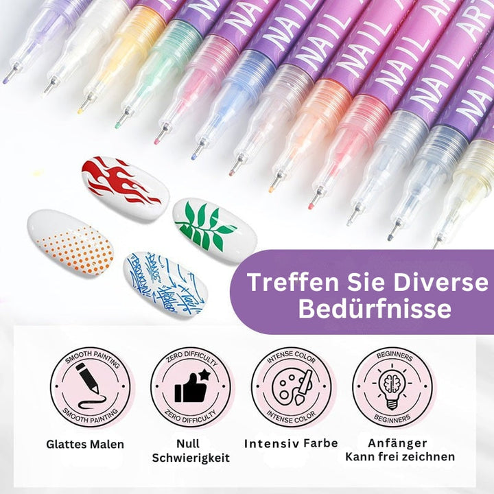 GlamSketch Nail Art Pen Set in 12 Colors, view 7 - Elena Harper