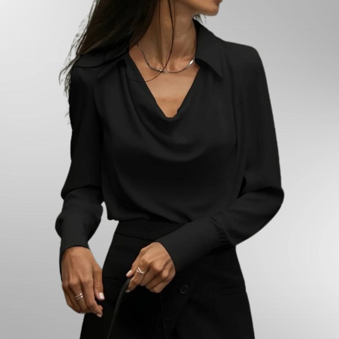 Violet™ Emma & Rose Cape Town elegant blouse in soft luxurious fabrics with a stylish, flowing fit and vibrant violet color.