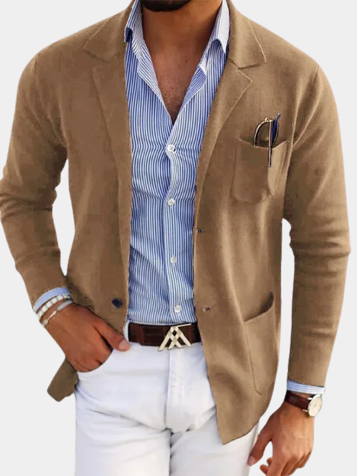 Luxurious Blazer for Men in Soft Material - Elena Harper
