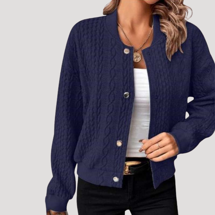 Women's Buttoned Cable Knit Cardigan