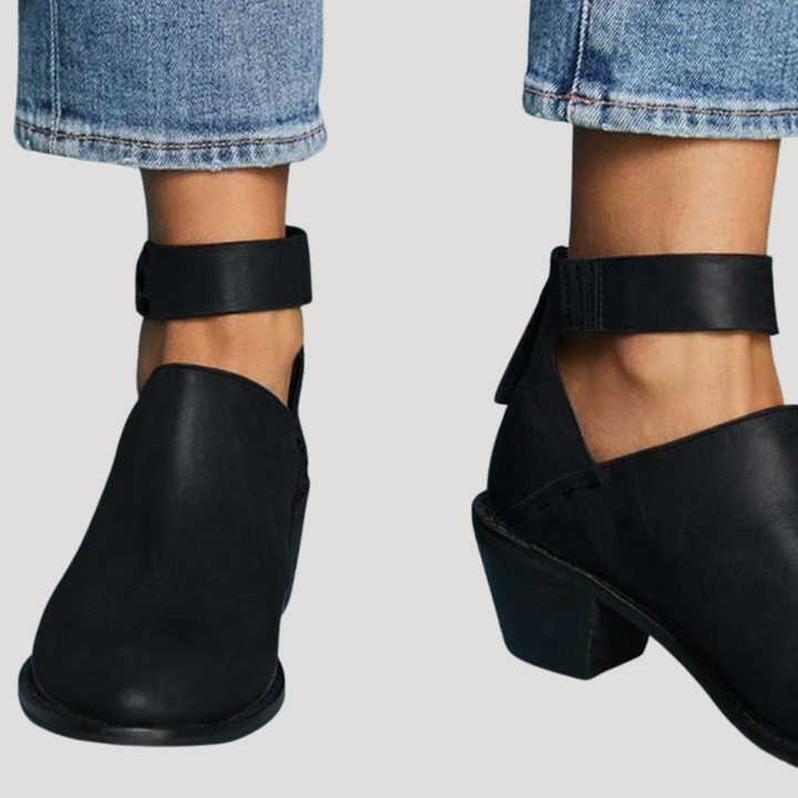Women's Openwork Ankle Boots with Block Heel