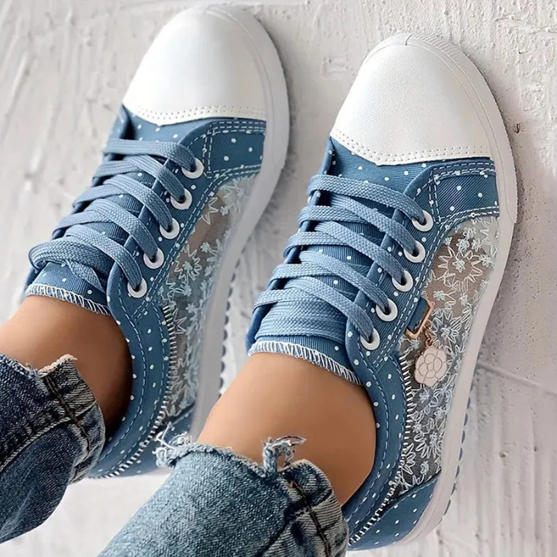 Elettra Lightweight Floral Sneakers, view 4 - Elena Harper