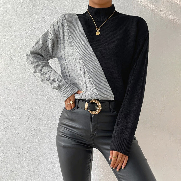 Casual Knit Patchwork Pullover