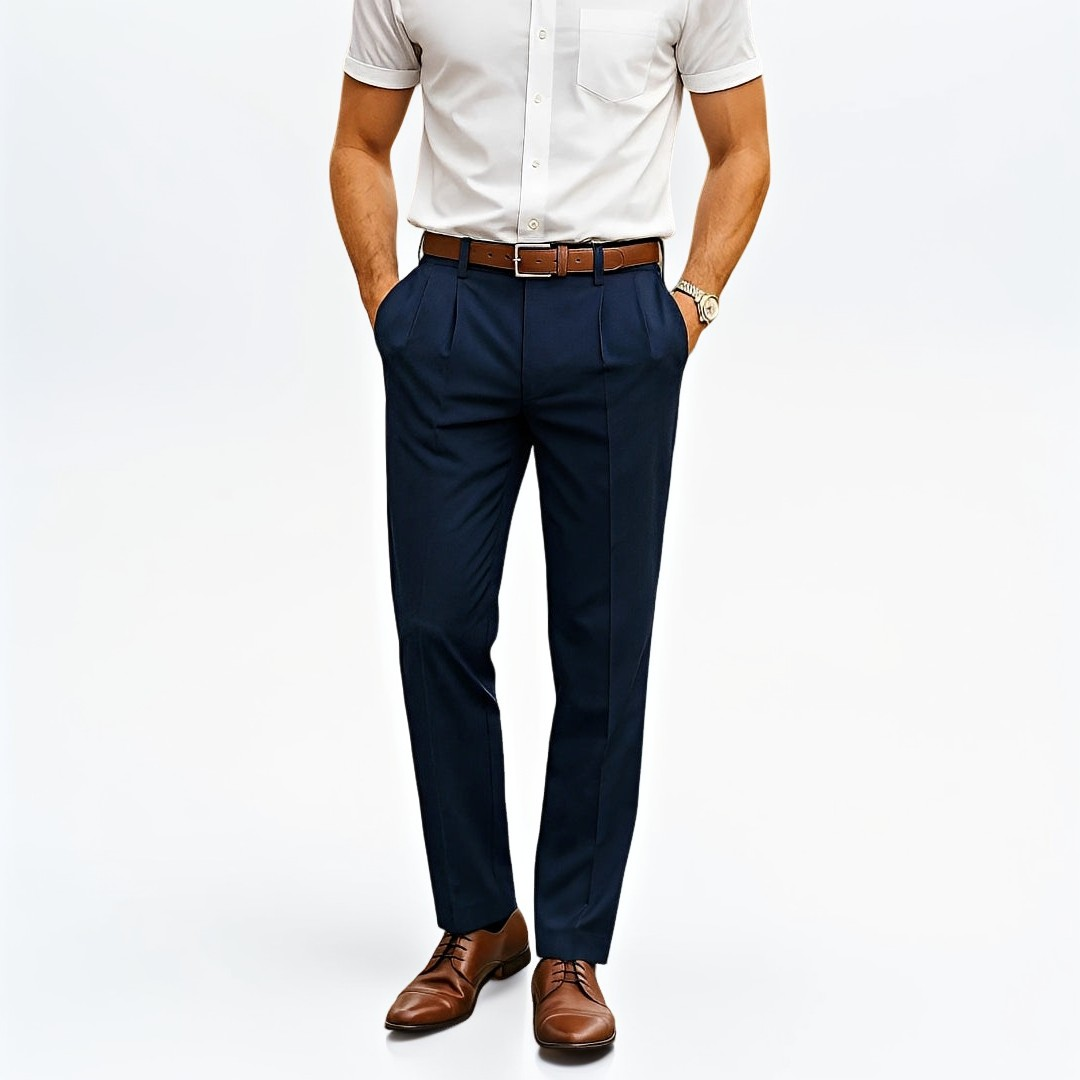 Brandon Formal Straight Pants, view 2 - Elena Harper