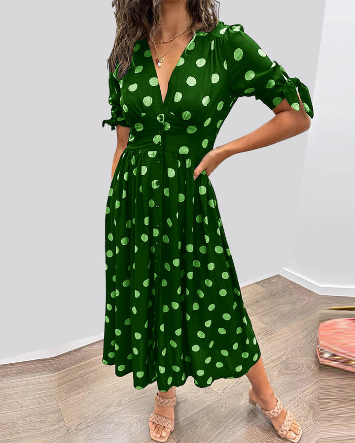 Monique™  |  Elegant Polka Dot Dress