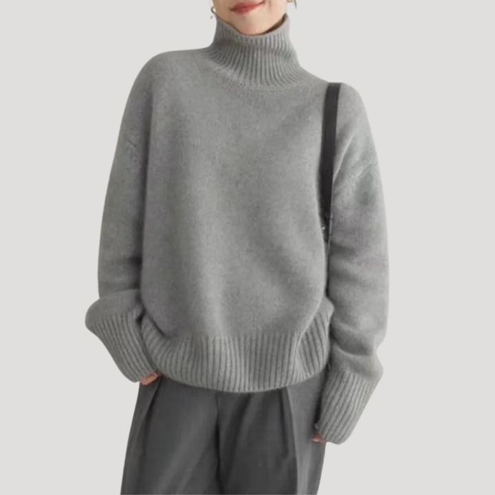 Oversized Thick Knit Turtleneck Sweater for Women