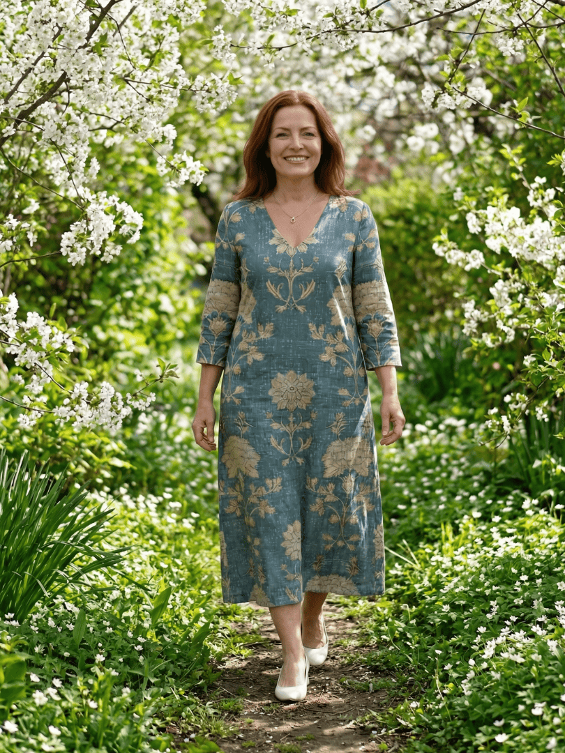 Skye™ Shape Floral Midi Dress by Emma & Rose Cape Town featuring a fitted silhouette and vibrant floral pattern.