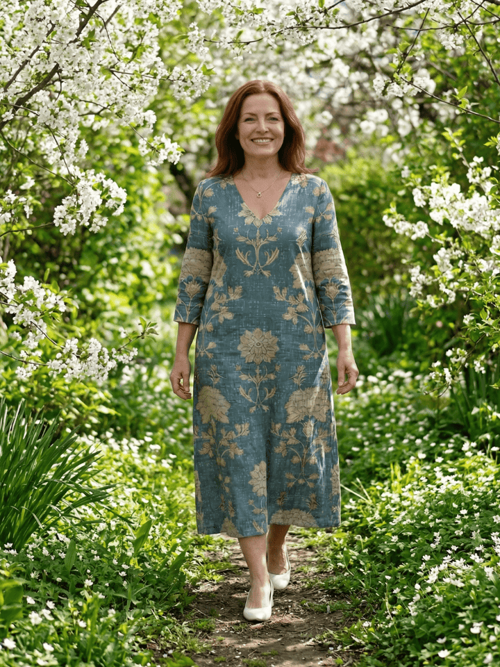 Skye™ Shape Floral Midi Dress by Emma & Rose Cape Town featuring a fitted silhouette and vibrant floral pattern.