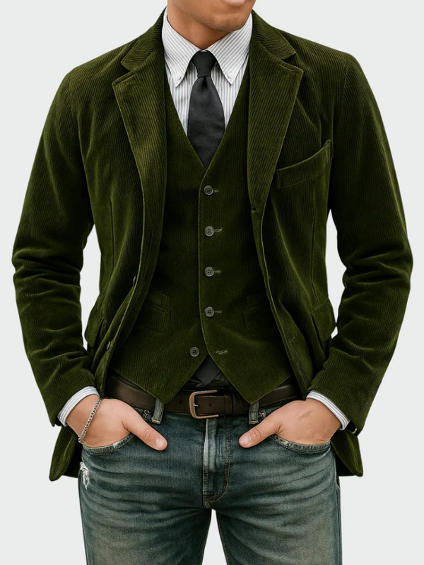 Gunnar Cord Blazer and Vest, view 3 - Elena Harper