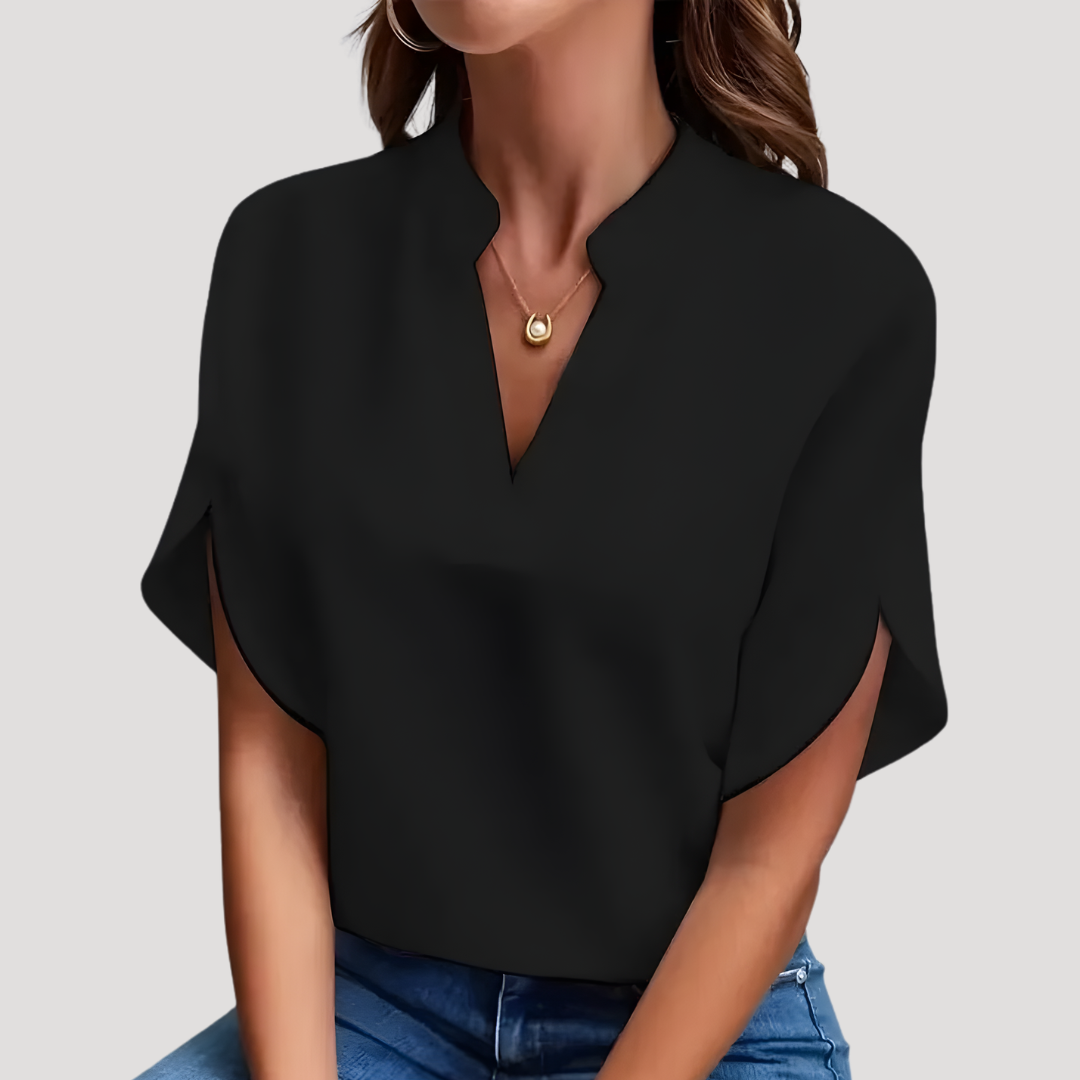 Elegant Women's Fluid V-Neck Top
