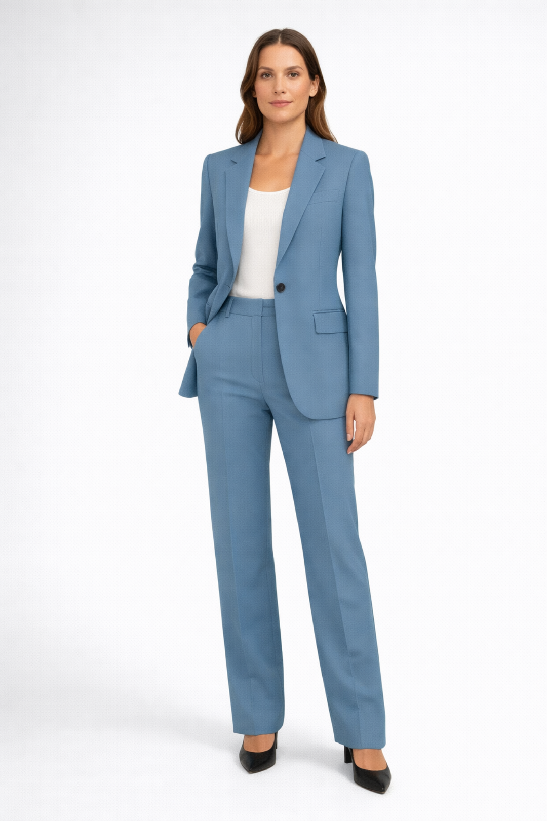Women's Pantsuit – Blazer with Structure & Straight Pants