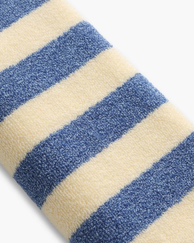 Emma & Rose Manhattan Lance™ Sea Stripe Hand Towel with blue and white nautical pattern, soft cotton fabric.