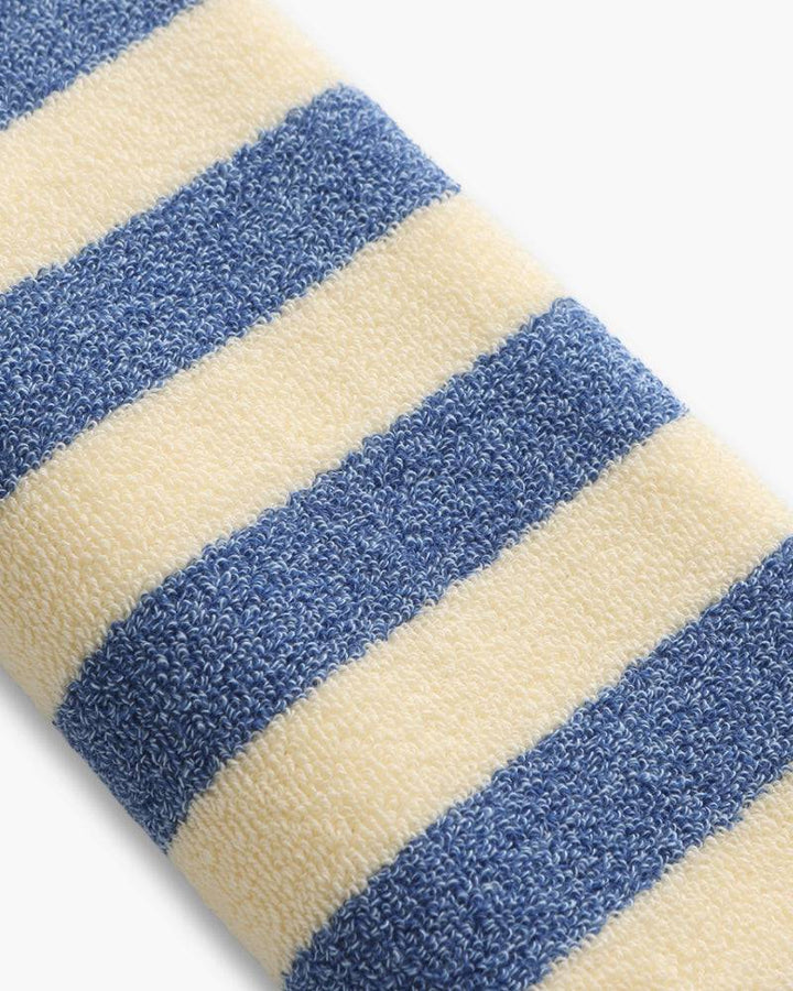 Emma & Rose Manhattan Lance™ Sea Stripe Hand Towel with blue and white nautical pattern, soft cotton fabric.