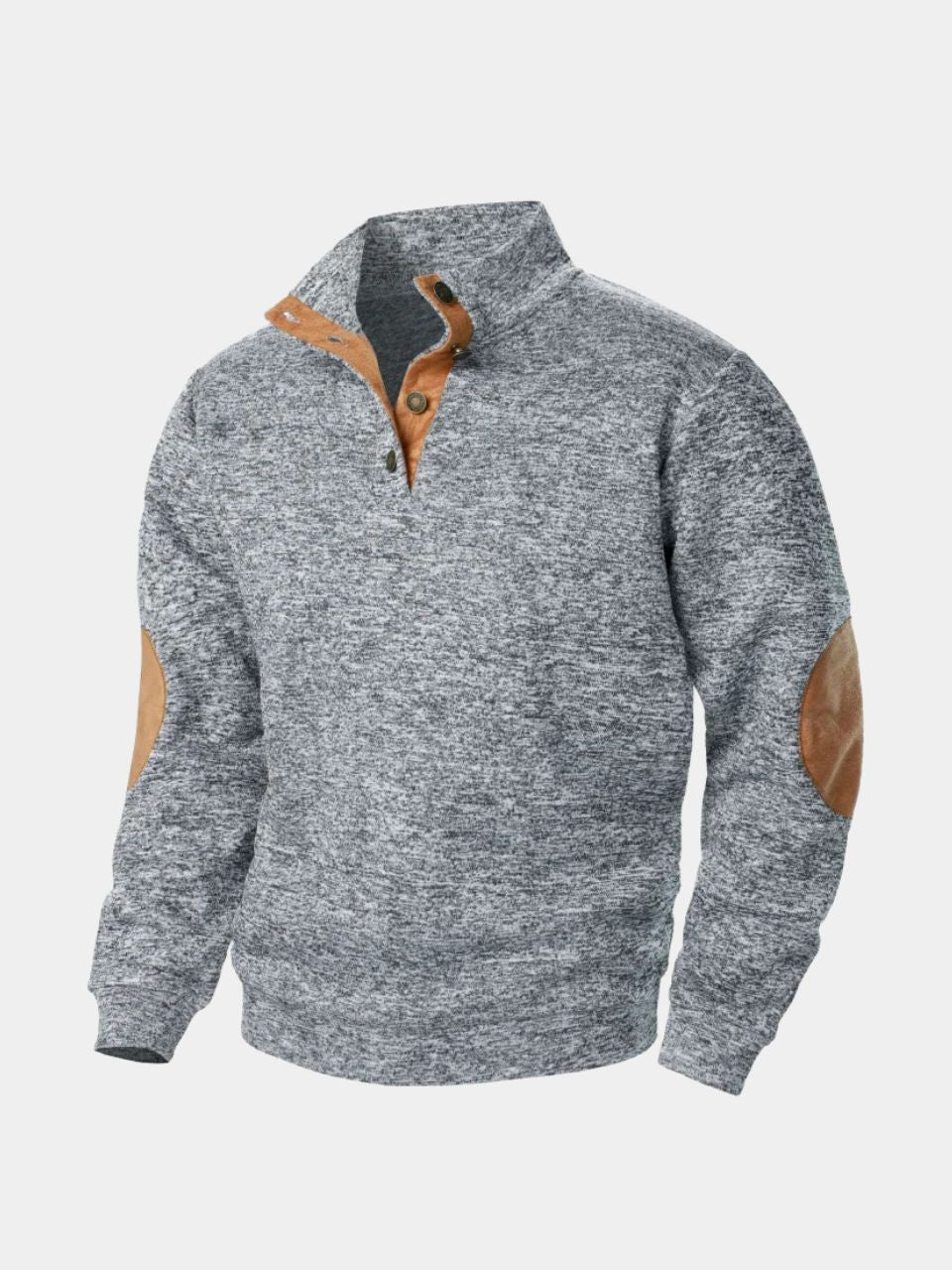Callum Heritage Pullover with Contrast Elbow Patches for Men - Elena Harper