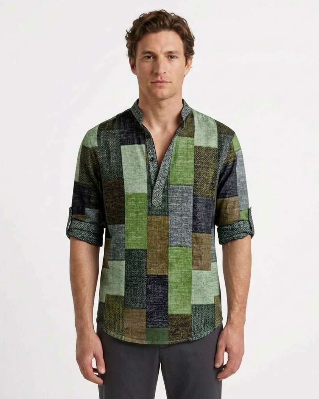Textured Polo with 3D Print, view 2 - Elena Harper
