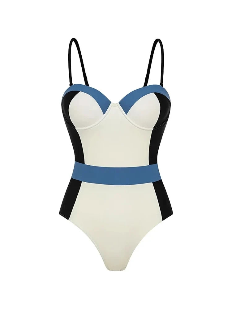 Colorblock Structured One Piece Swimsuit