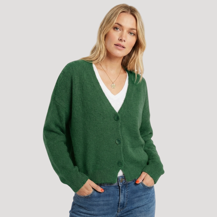 Women's V-Neck Buttoned Cardigan