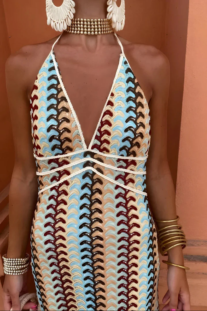 Solena™ | Boho maxi dress with open back