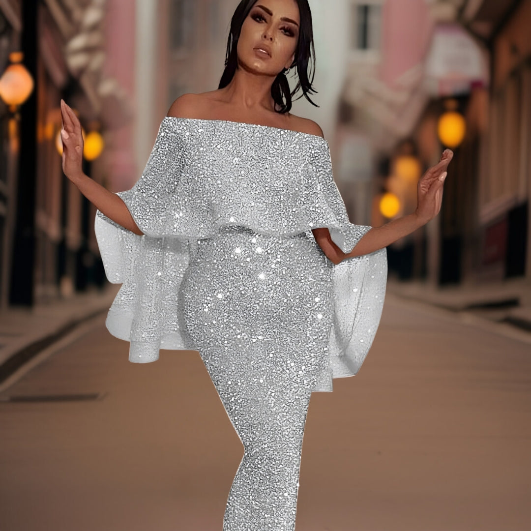 Women's Elegant Off-Shoulder Ruffle Dress