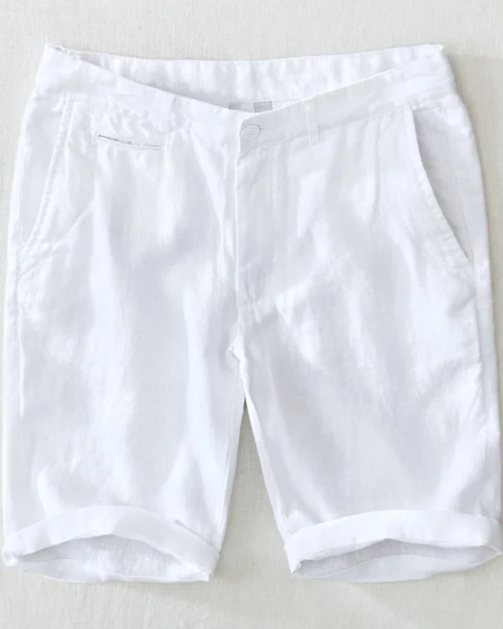 Riccione Casual Linen Shorts, view 3 - Elena Harper