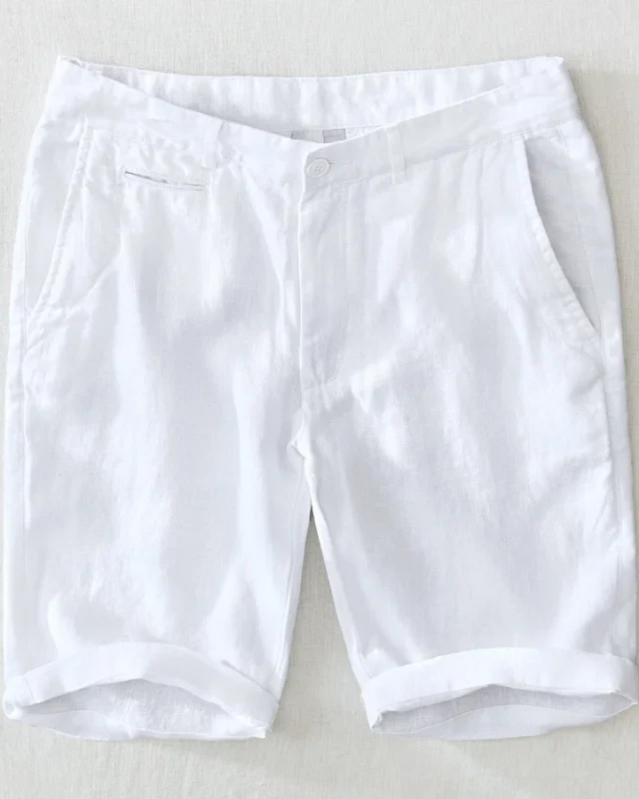 Riccione Casual Linen Shorts, view 3 - Elena Harper