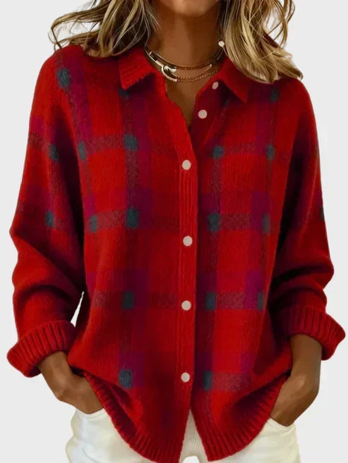 Bellatrixae Retro Plaid Cardigan - Elena Harper