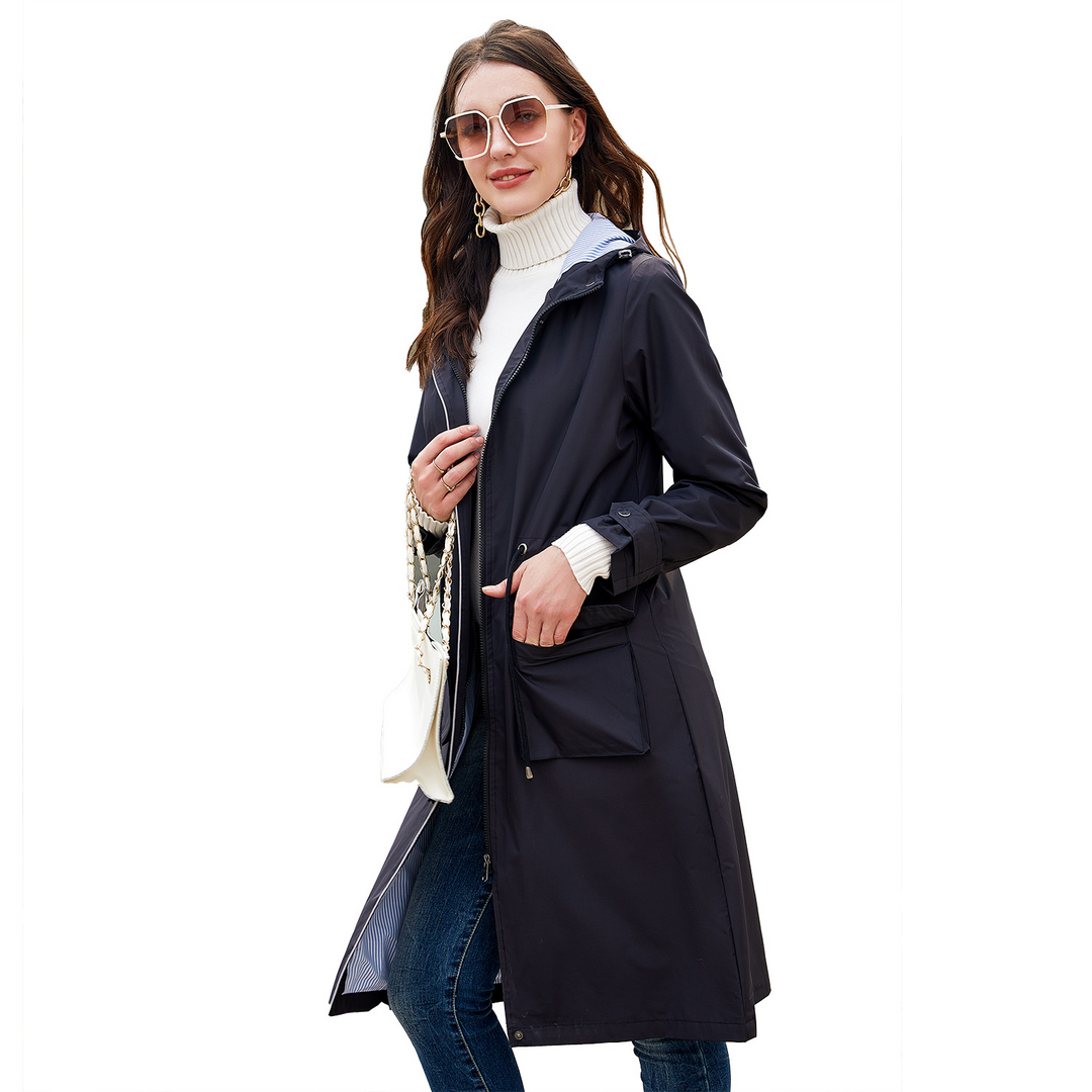 Bethany Stylish and Waterproof Trench Coat, view 4 - Elena Harper