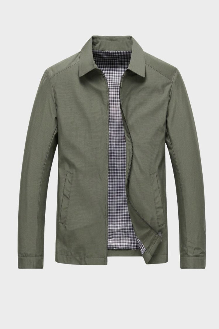 Men's Harrington Jacket Lapel Collar & Zipper, view 6 - Elena Harper