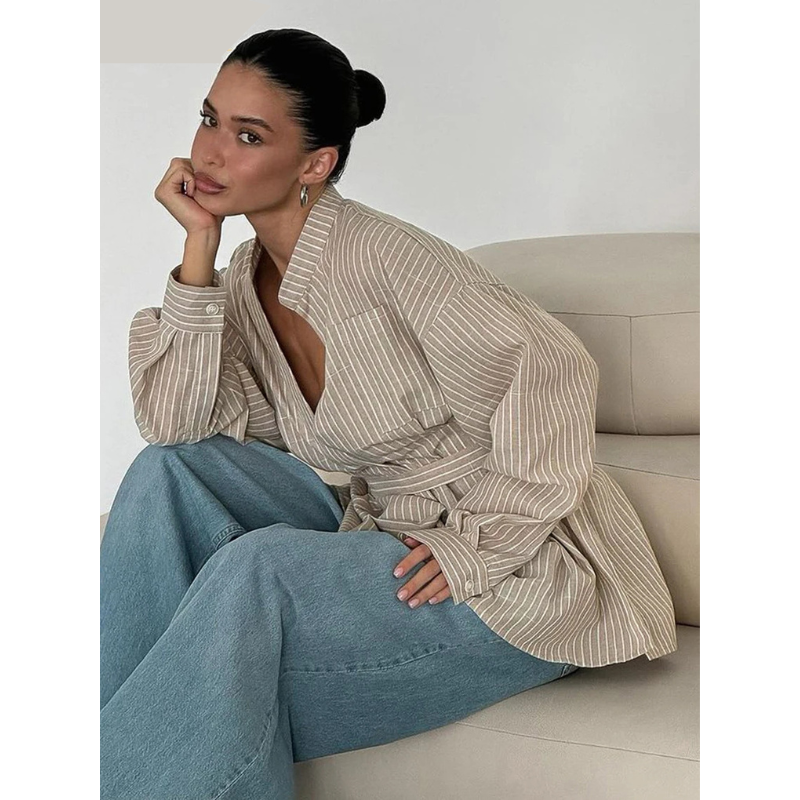 Clacive Vintage Striped Elegance, view 3 - Elena Harper