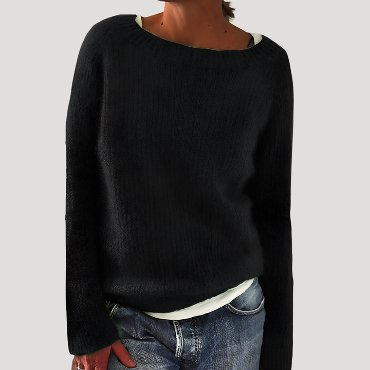 Women's Boat Neck Loose Sweater