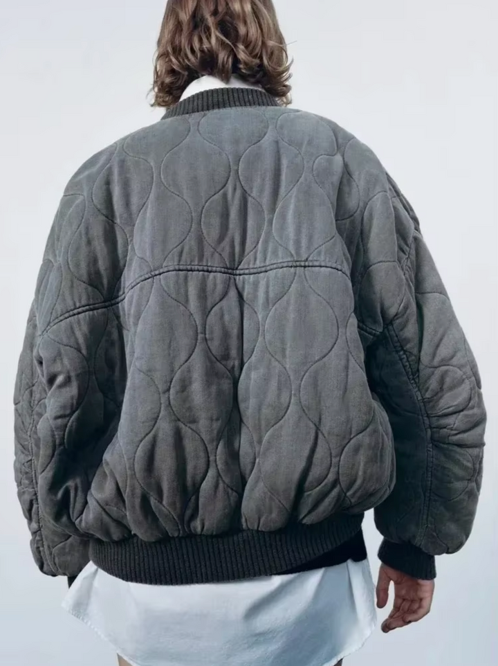 Cotton Jacket with Round Neckline