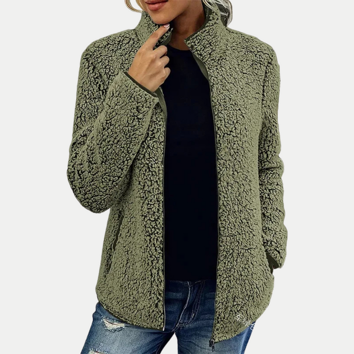 Women's Zip-Up Jacket with Textured Pattern