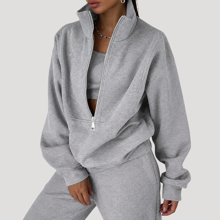 Women's Half-Zip Sweatshirt and Pants Set