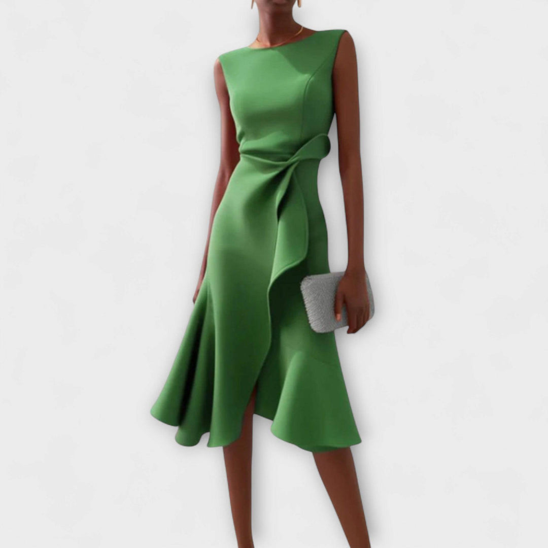 Elegant Darlene™ midi dress by Emma & Rose Cape Town, featuring a sophisticated design and flowing fabric.