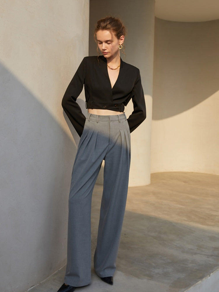 Cropped Black Blazer