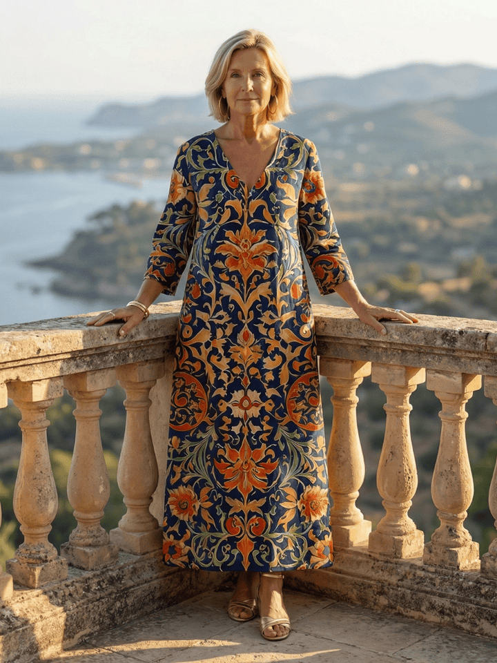 Emma & Rose Cape Town Elise™ ornate floral midi dress with intricate lace details and a flowing silhouette.