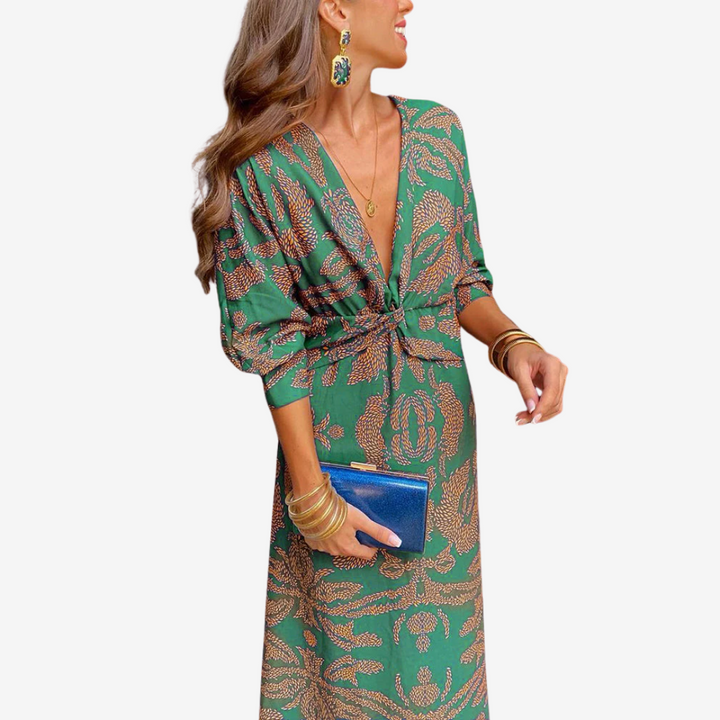 Doriane Midi Wrap Dress - Elena Harper