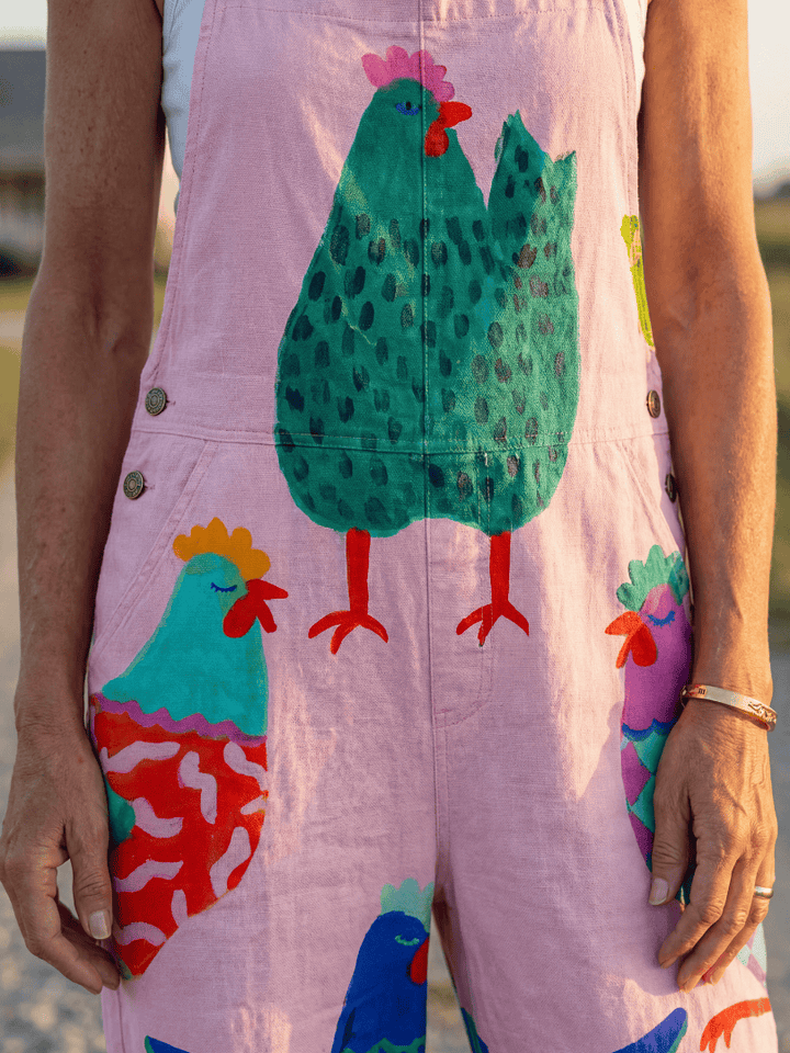 Emma & Rose Cape Town Sanna™ hen motif jumpsuit featuring a stylish design with hen print and comfortable fabric.