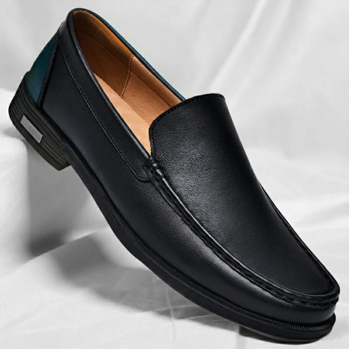 Men's Leather Moccasins with Contrasting Stitching