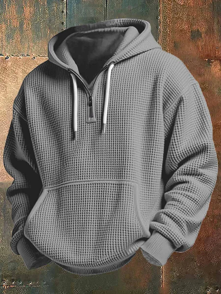 LAURENT MONACO | TEXTURED WAFFLE HOODIE FOR MEN