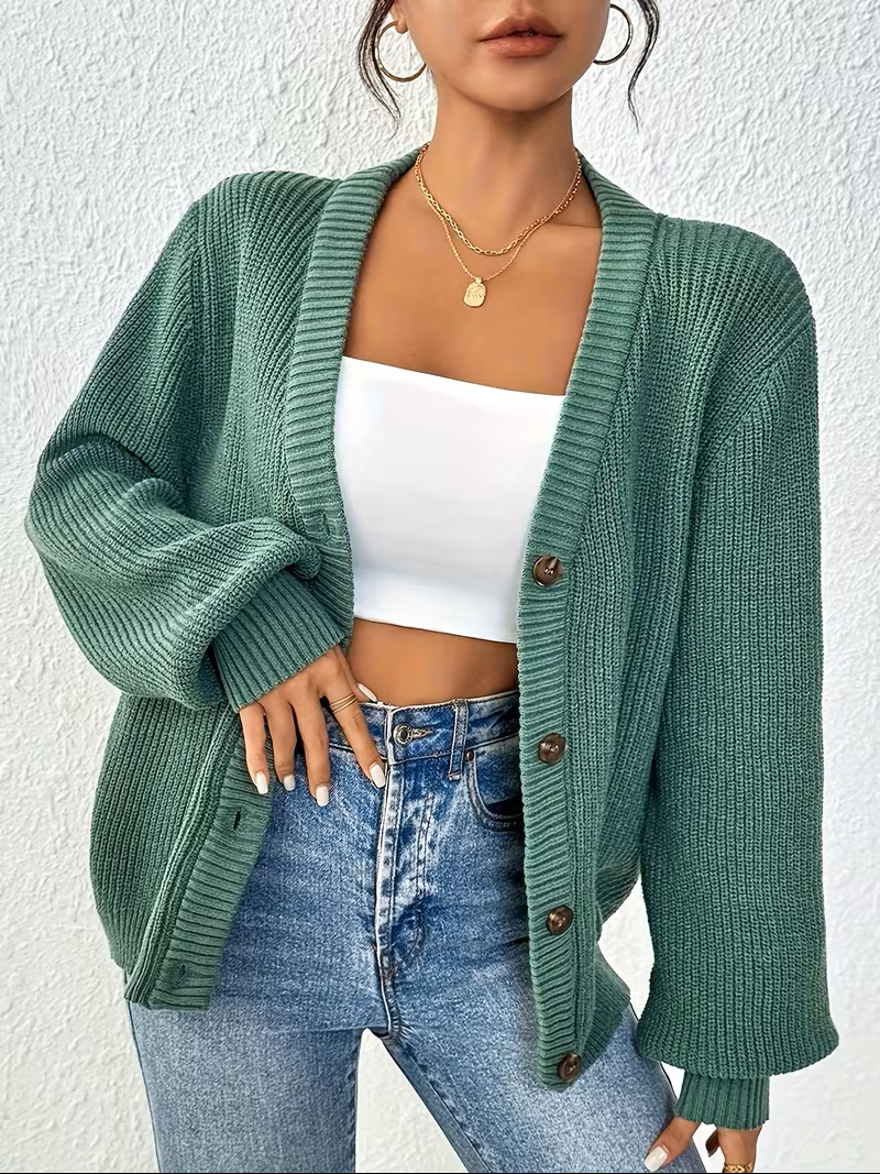 Florence - Elegant Oversized Buttoned Cardigan