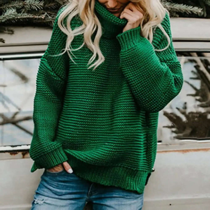 Women's Loose Roll Neck Sweater - Elena Harper