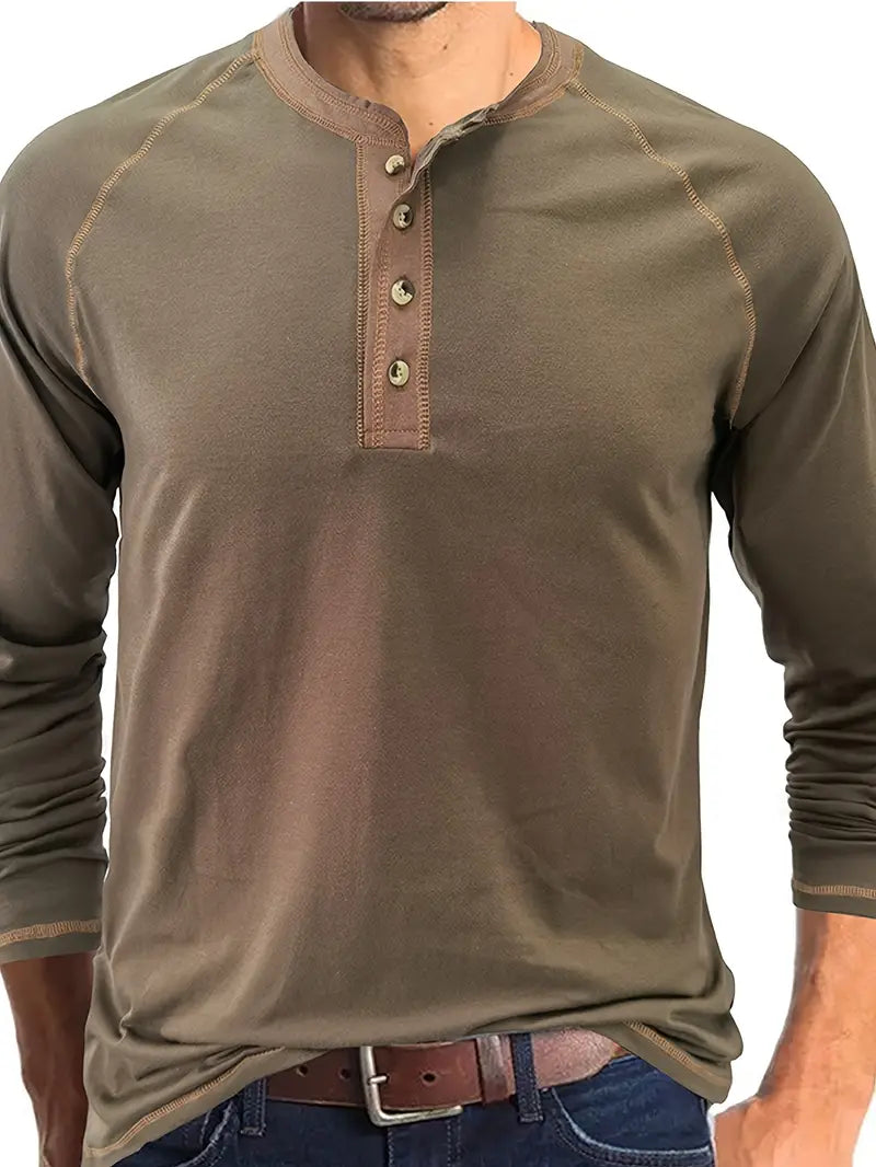 Simone Elegant Cotton Henley, view 5 - Elena Harper