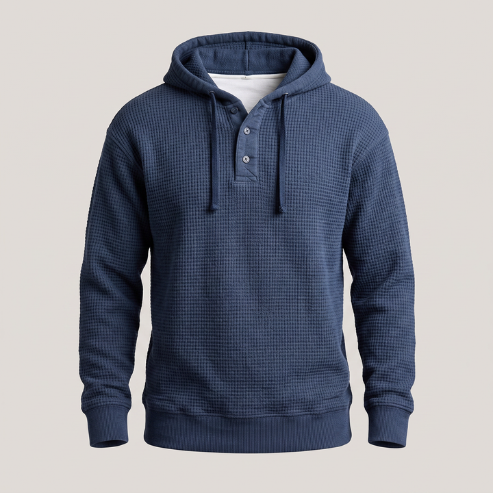 Adrian Classic and Modern Men's Hooded Sweater, view 2 - Elena Harper