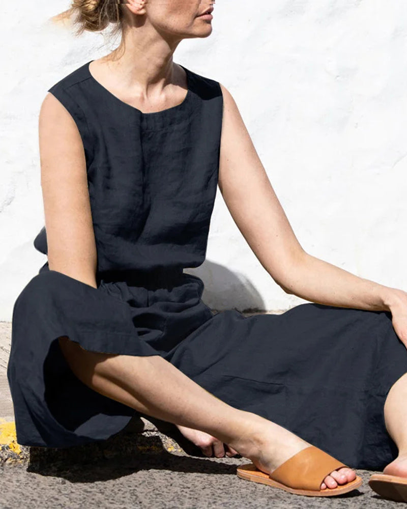 Sleeveless Jumpsuit with Wide Legs Aurelia, view 8 - Elena Harper