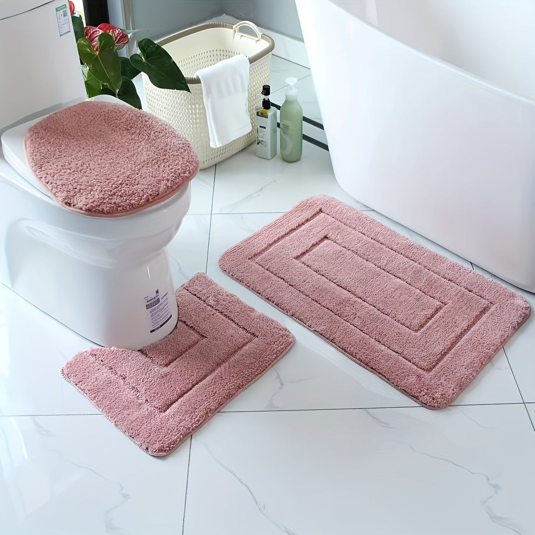 Set of 3 Ultra-Fine Fibre Bath Mats – Quick-Drying and Absorbent