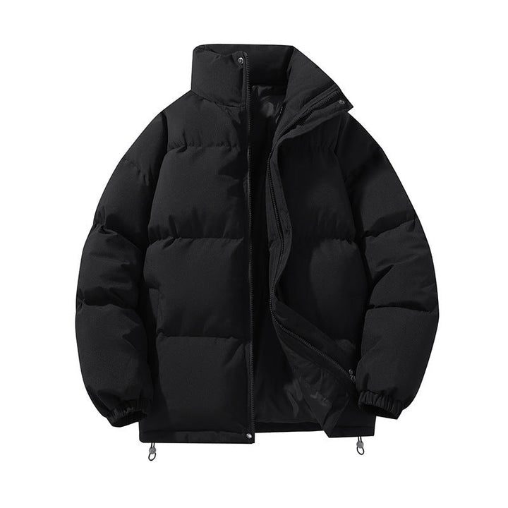 Women's Thick Padded Winter Jacket with High Collar for Cold Season